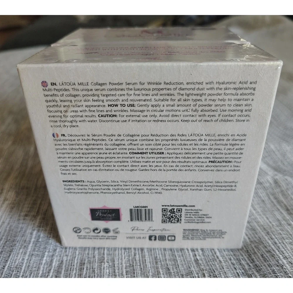 Latoua Mille Collagen Powder Serum HA+ Multi-Peptide Anti-Wrinkle Luxury Paris